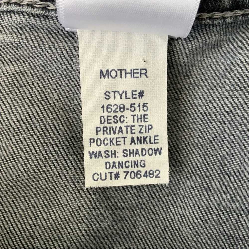 MOTHER SUPERIOR Jeans Private Patch Pocket Ankle Shadow Dancing Gray Size 28